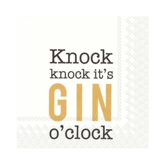 IHR Cocktail Knock Knock It's Gin O'clock Napkins Pack of 20 The Homestore Auckland