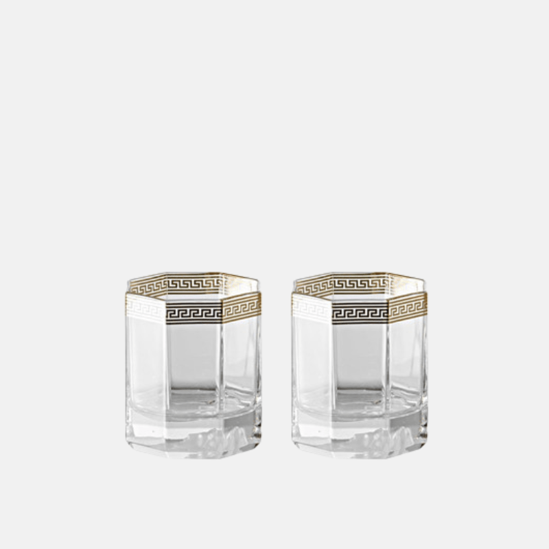 Versace Medusa Lumiére d'Or Set 2 Whiskey Glasses The Homestore Auckland