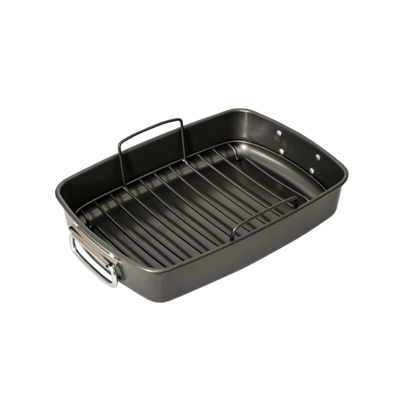 Bakemaster Non-Stick Roaster with Rack 40cm x 28cm The Homestore Auckland