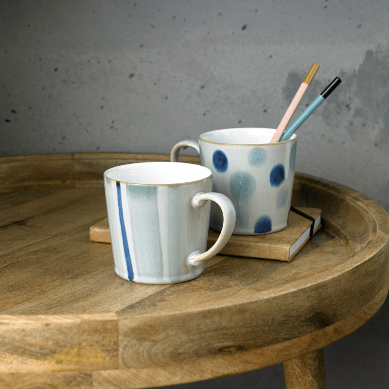Denby Blue Stripe Painted Mug 400ml The Homestore Auckland