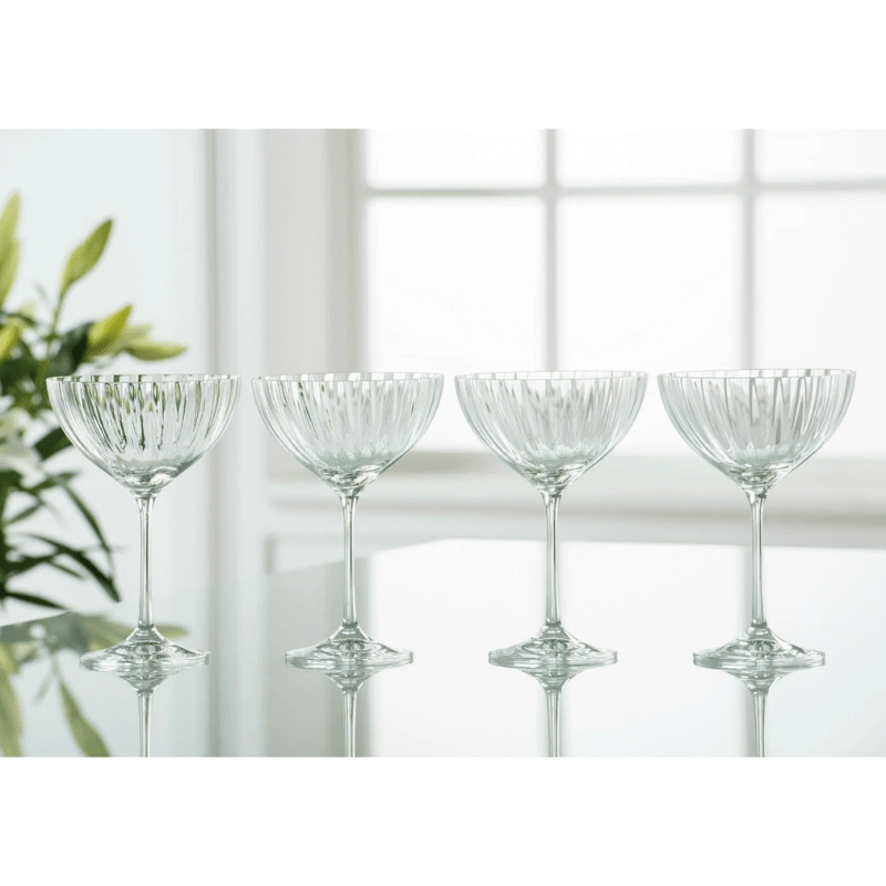 Galway Crystal Erne Saucer Champagne Set of 4 The Homestore Auckland