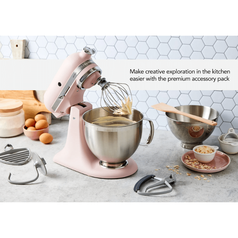 KitchenAid 4.8L Artisan Stand Mixer KSM195 Feathered Pink The Homestore Auckland
