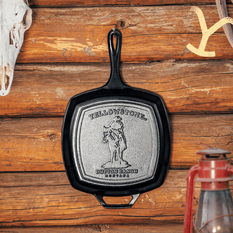 Lodge Yellowstone Cast Iron Square Grill Pan Cowboy 26cm The Homestore Auckland