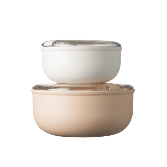 Omada Pull Box Round Container Set of 2 Pink & Ivory The Homestore Auckland