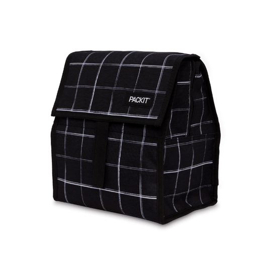 PackIt Freezable Lunch bag Black Grid The Homestore Auckland