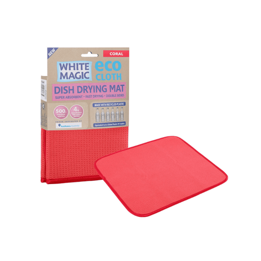 White Magic Eco Cloth Dish Drying Mat Coral The Homestore Auckland