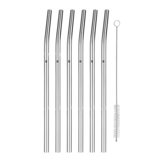 WMF Baric Reusable Straws Set 6-Piece 14cm + Cleaning Brush The Homestore Auckland