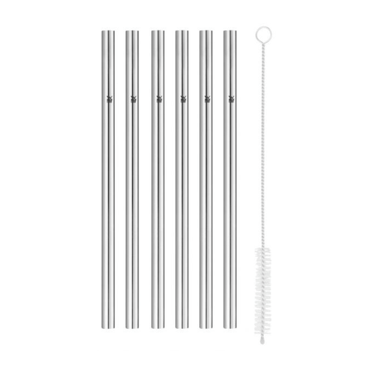 WMF Baric Reusable Straws Set 6-Piece 18cm + Cleaning Brush The Homestore Auckland