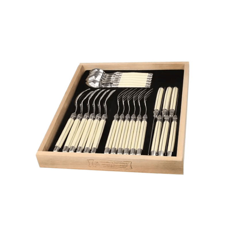 Andre Verdier Laguiole Cutlery Canteen Set 24 Piece Ivory The Homestore Auckland