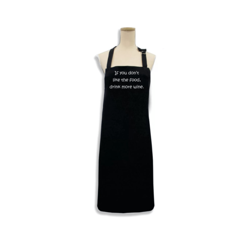 Karen Design Apron 'If you don't like the food, drink more wine' The Homestore Auckland