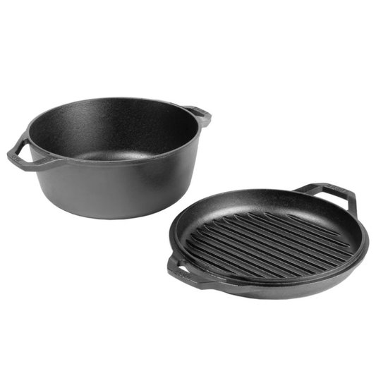 Lodge Chef Collection Cast Iron Double Dutch Oven 5.7L The Homestore Auckland