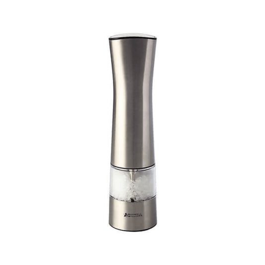 Maxwell & Williams Cosmopolitan Electric Salt or Pepper Mill 21cm Stainless Steel The Homestore Auckland