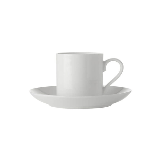 Maxwell & Williams White Basics Straight Demi Cup & Saucer 100ml The Homestore Auckland