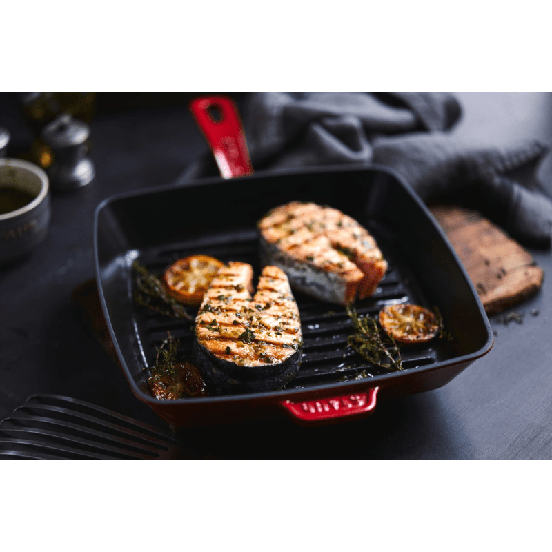 Staub American Square Grill 26cm Cherry Red The Homestore Auckland