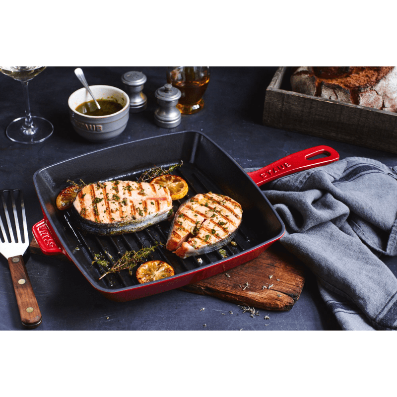 Staub American Square Grill 26cm Cherry Red The Homestore Auckland