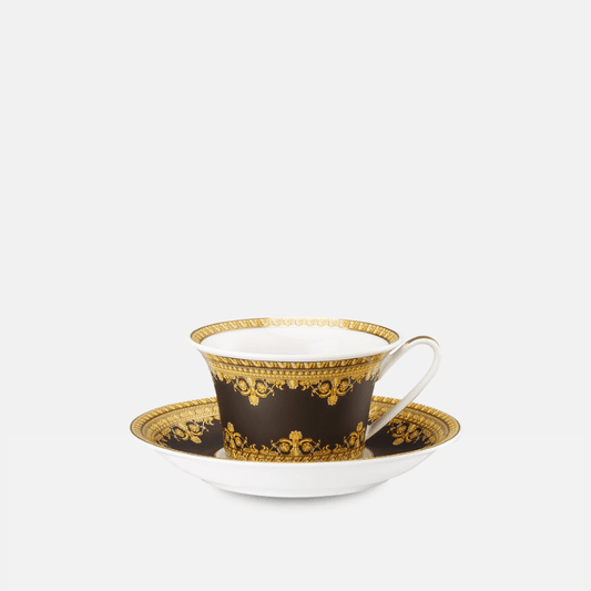 Versace I Love Baroque Nero Tea Cup & Saucer Low The Homestore Auckland