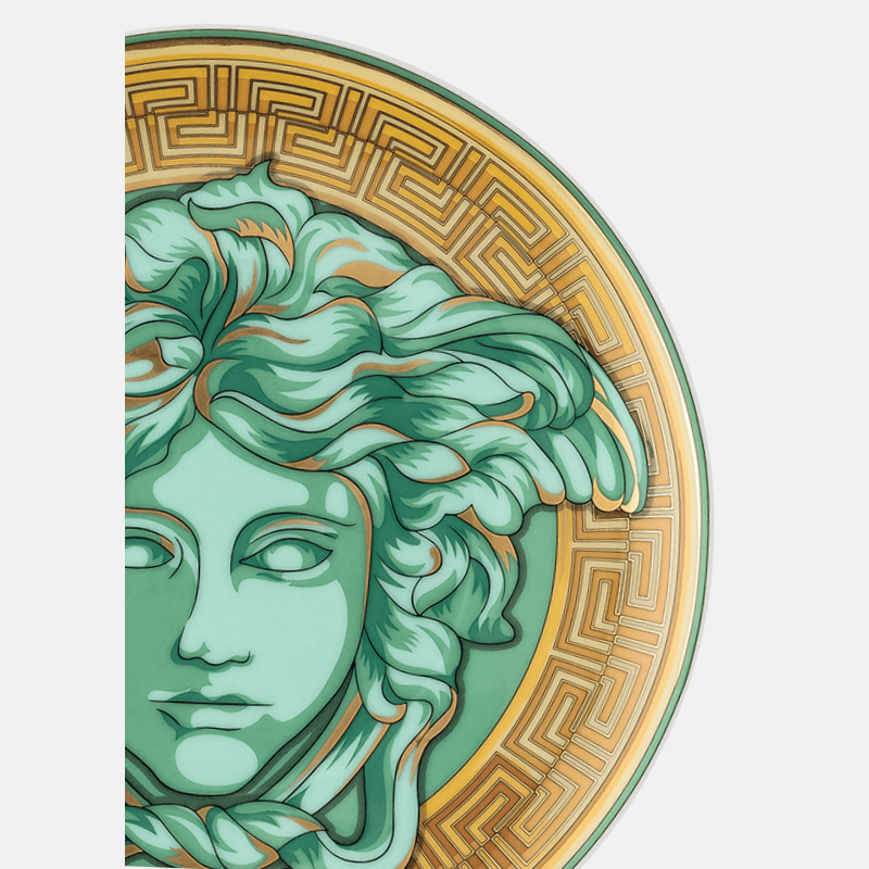 Versace Medusa Amplified Green Coin Plate 17cm The Homestore Auckland