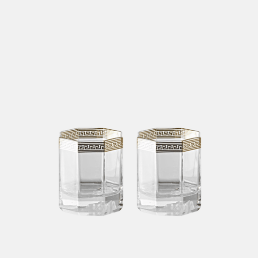 Versace Medusa Lumiére d'Or Set 2 Whiskey Glasses The Homestore Auckland